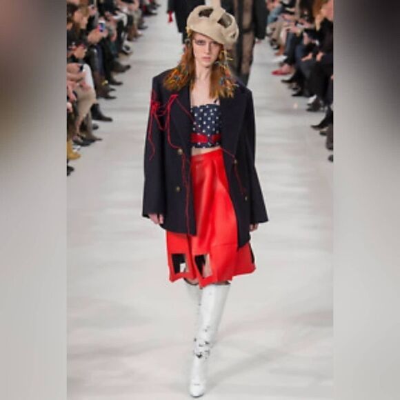 MAISON Margiela Runway red leather skirt 4(40) BNWT - Picture 3 of 11